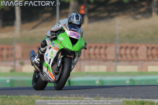 2009-09-27 Imola 1152 Acque minerali - Supersport - Warm Up - Cristiano Migliorati - Kawasaki ZX-6R